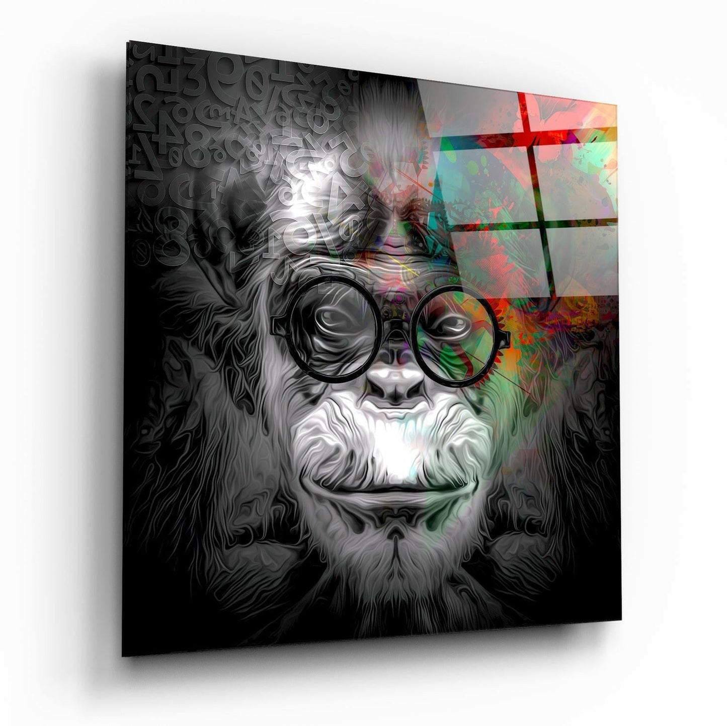 Wise Monkey Glass Wall Art printed on tempered glass