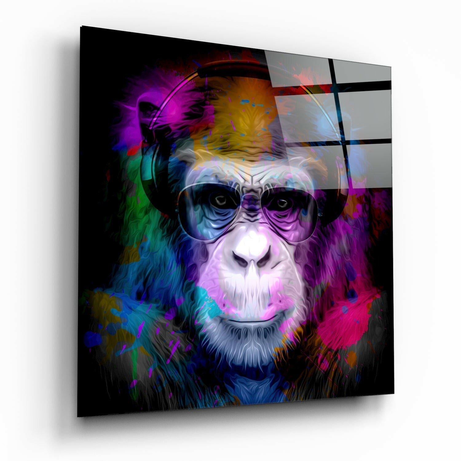 Intellectual Monkey Glass Wall Art printed on tempered glass