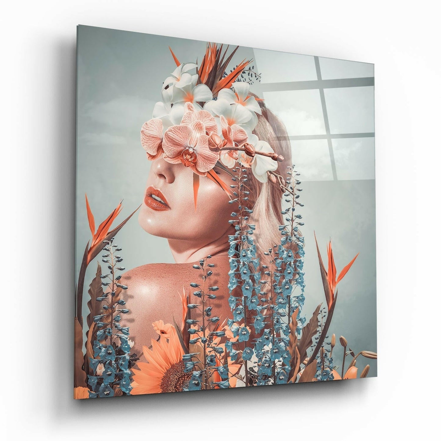 In The Flowers Glass Wall Art printed on tempered glass
