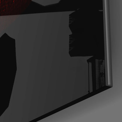 Red Lips White Teeth Glass Wall Art