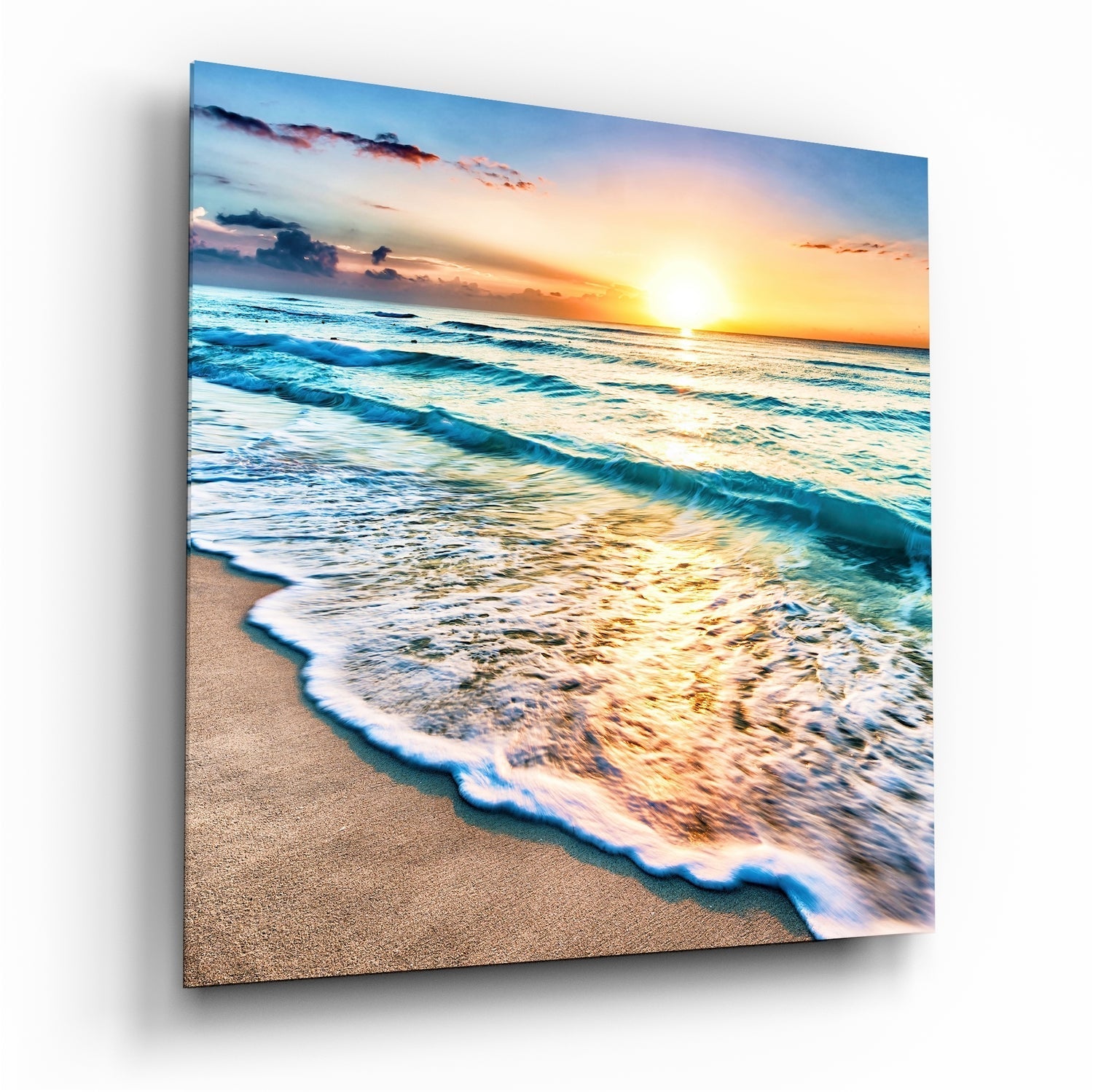 Sunset glass wall art print