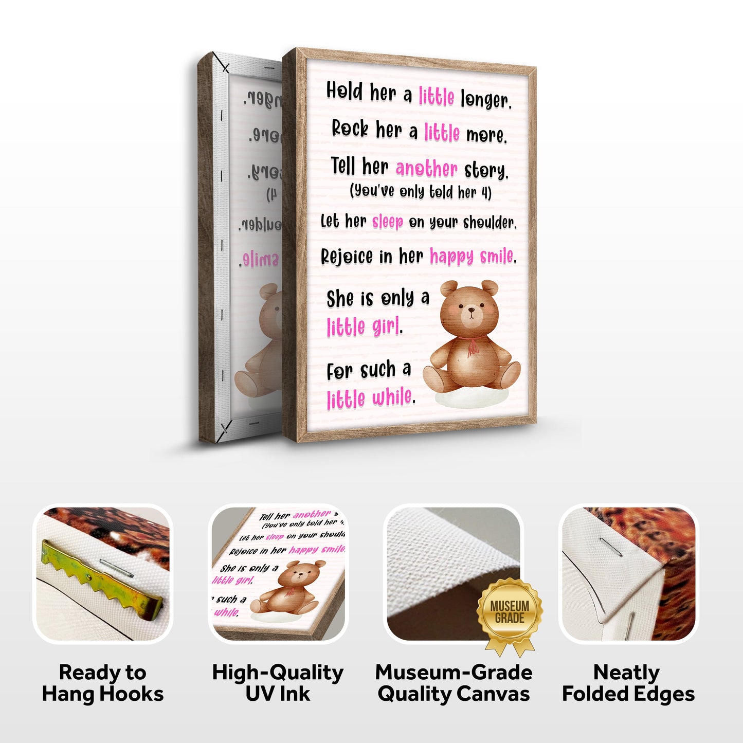 Hold Her A Little Longer Nursery Canvas Sign