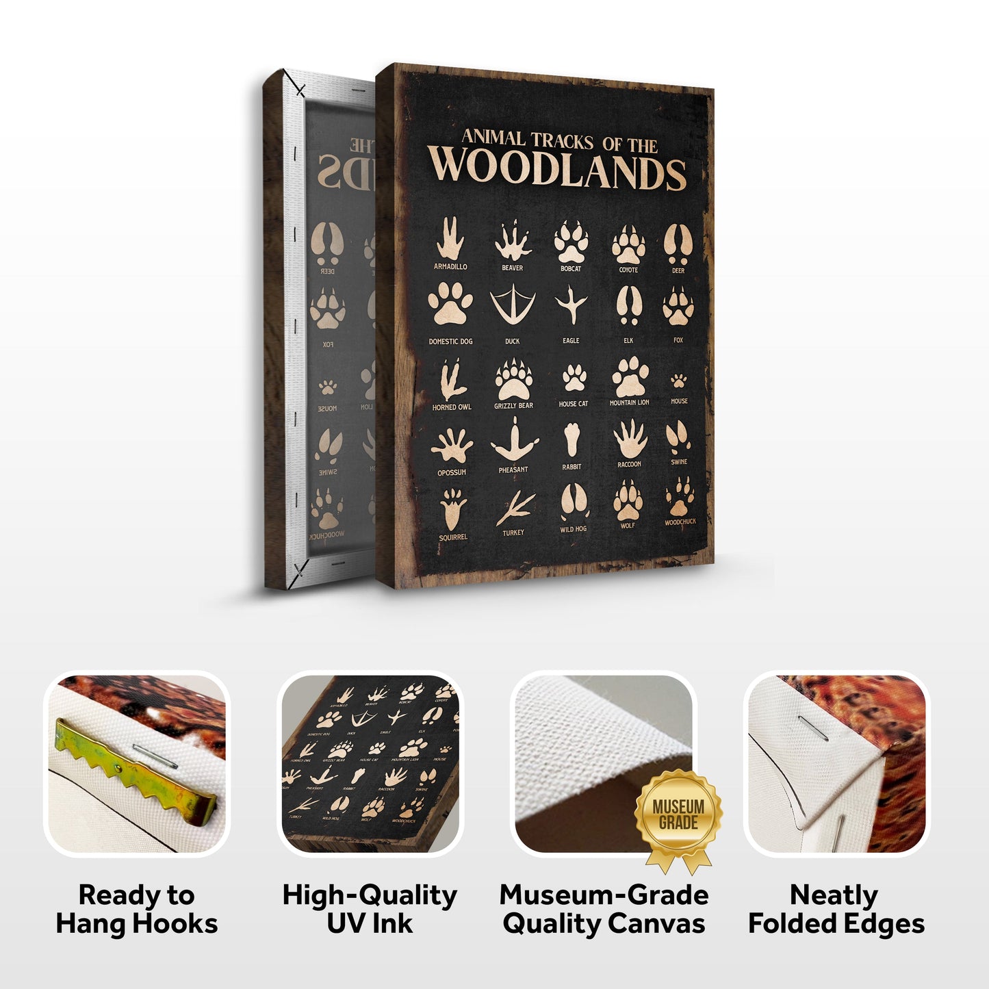 Animal Tracks Of The Woodlands Canvas Wall Art