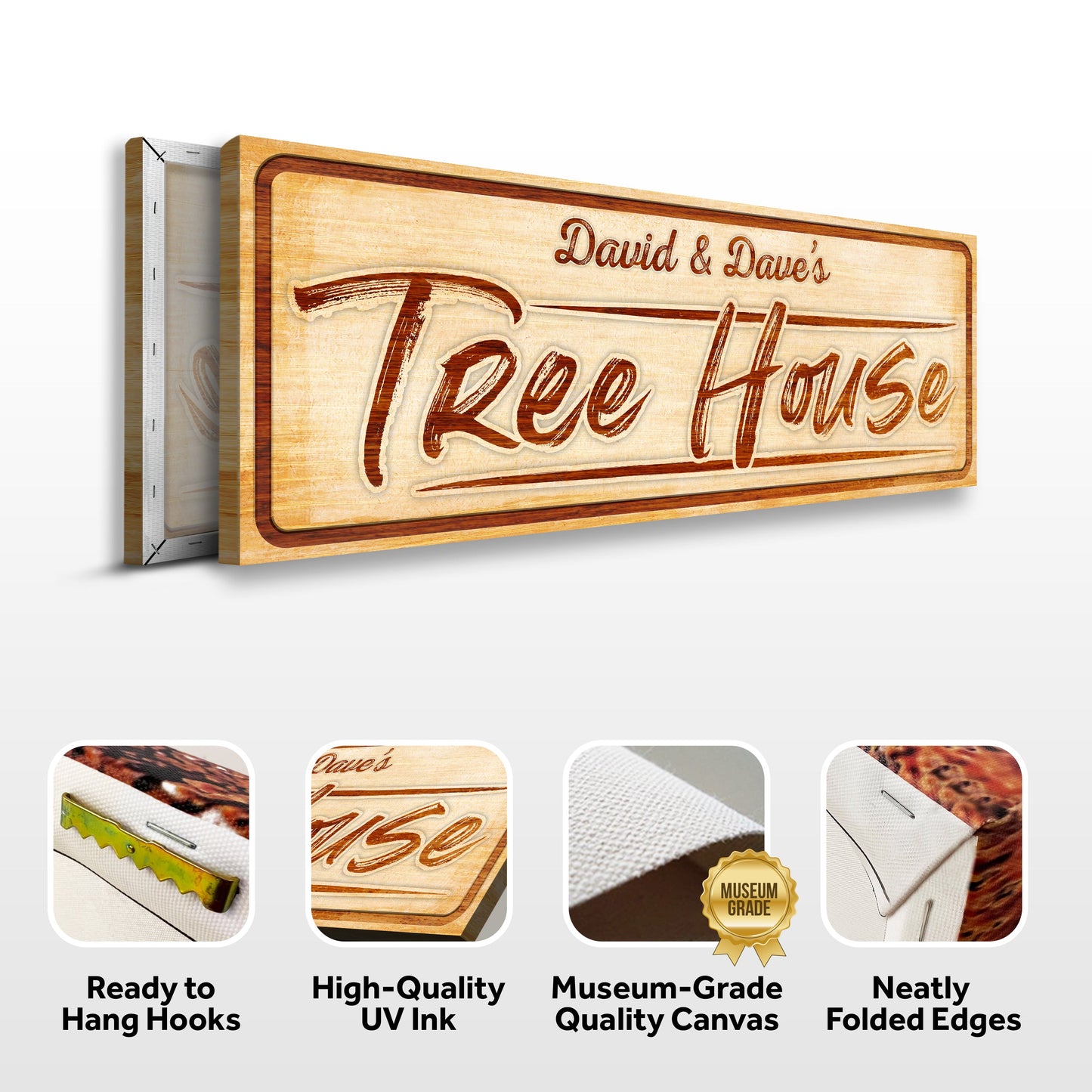 Treehouse Canvas Wall Art Sign for Kids