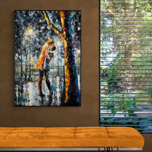 Kaleidoscope Kiss Romantic Abstract Canvas Wall Art