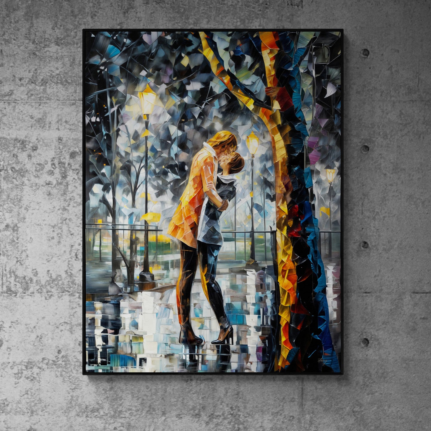 Kaleidoscope Kiss Romantic Abstract Canvas Wall Art