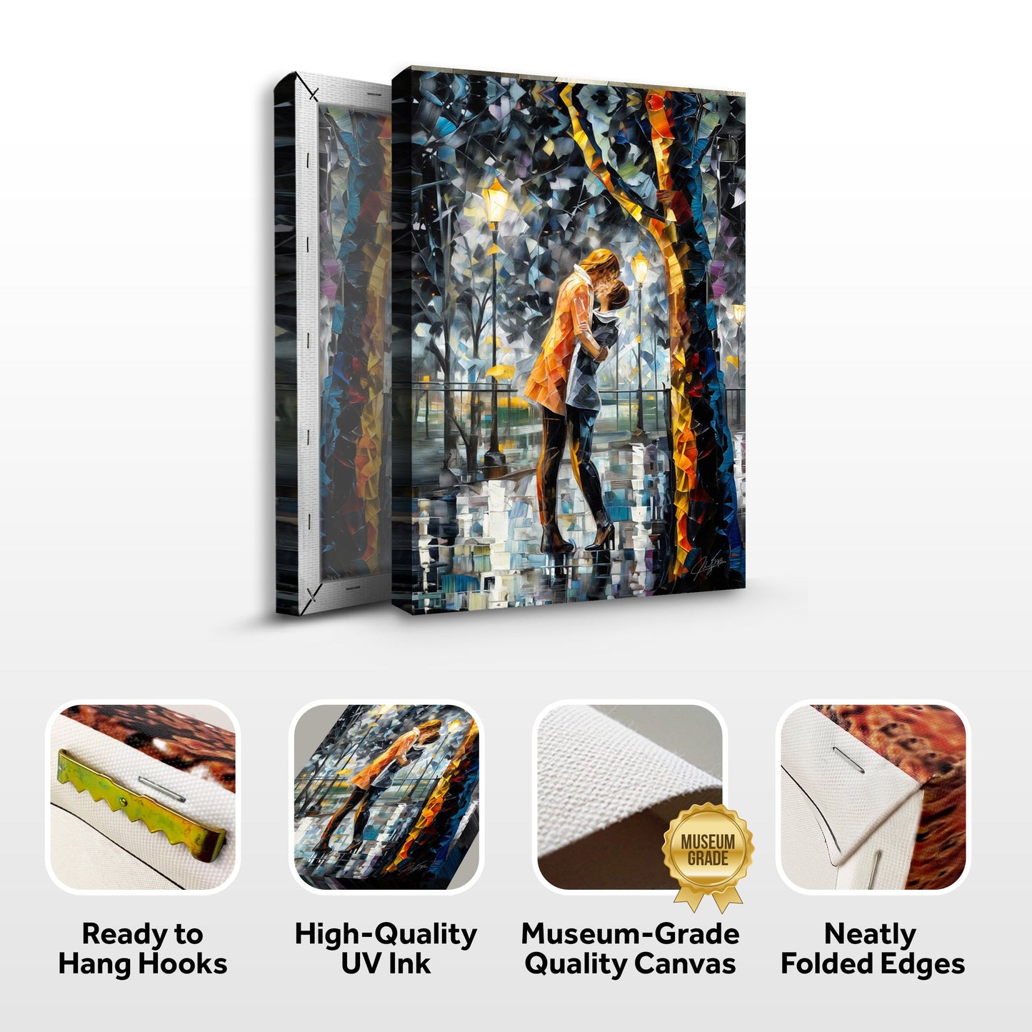 Kaleidoscope Kiss Romantic Abstract Canvas Wall Art