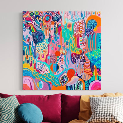 Kaleidoscopic Voyage Colorful Abstract Canvas Wall Art