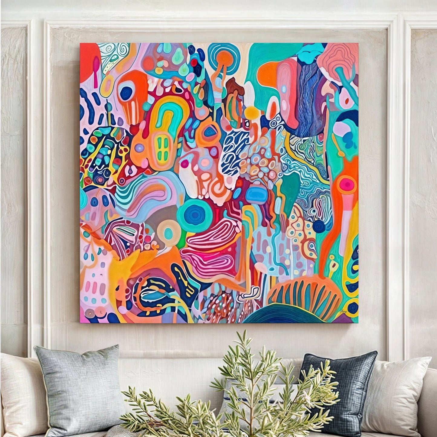 Kaleidoscopic Voyage II Colorful Abstract Canvas Wall Art
