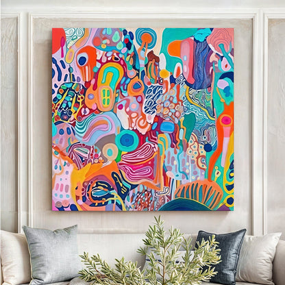 Kaleidoscopic Voyage II Colorful Abstract Canvas Wall Art