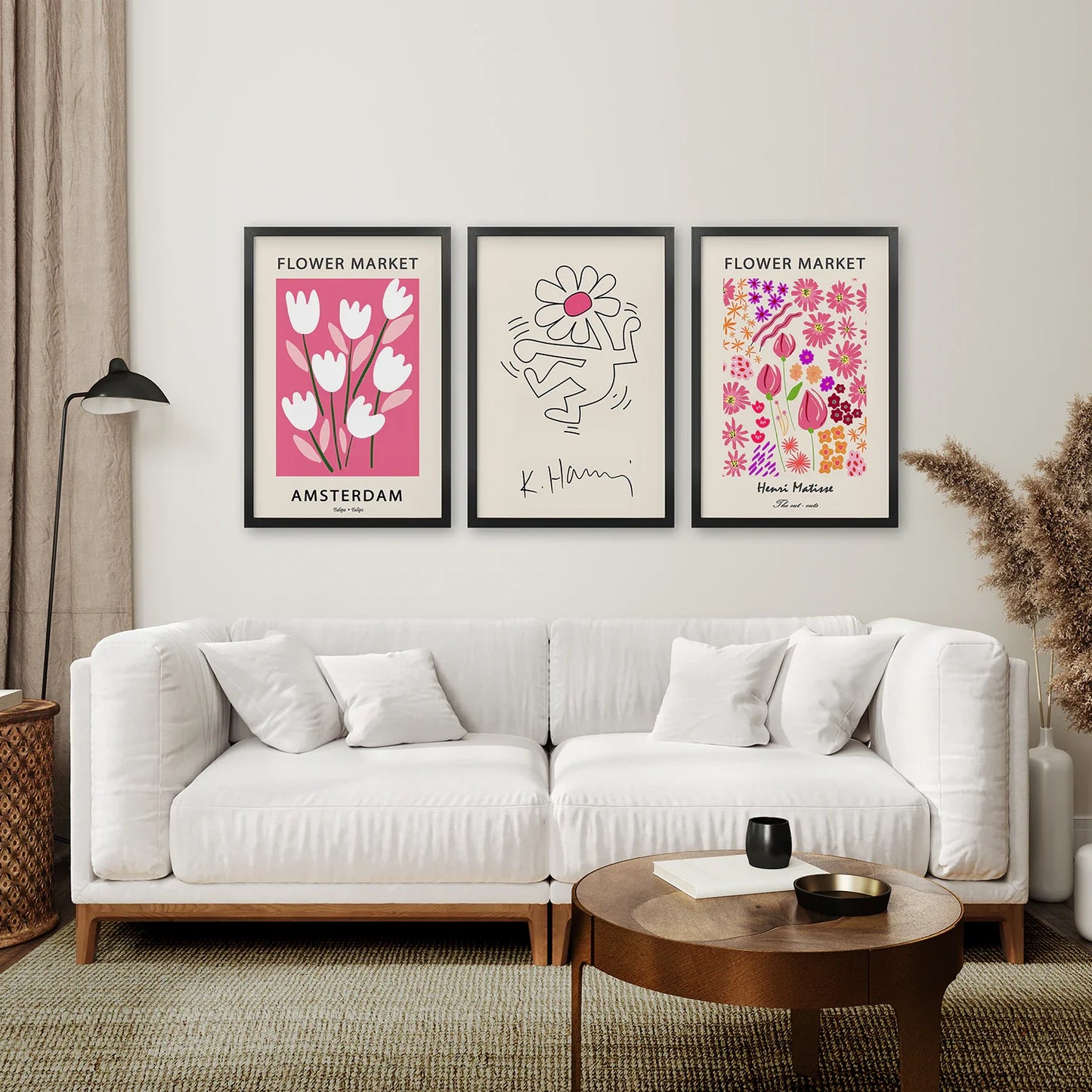 Pink Pop Art Wall Art Set of 3, Modern Gallery Prints