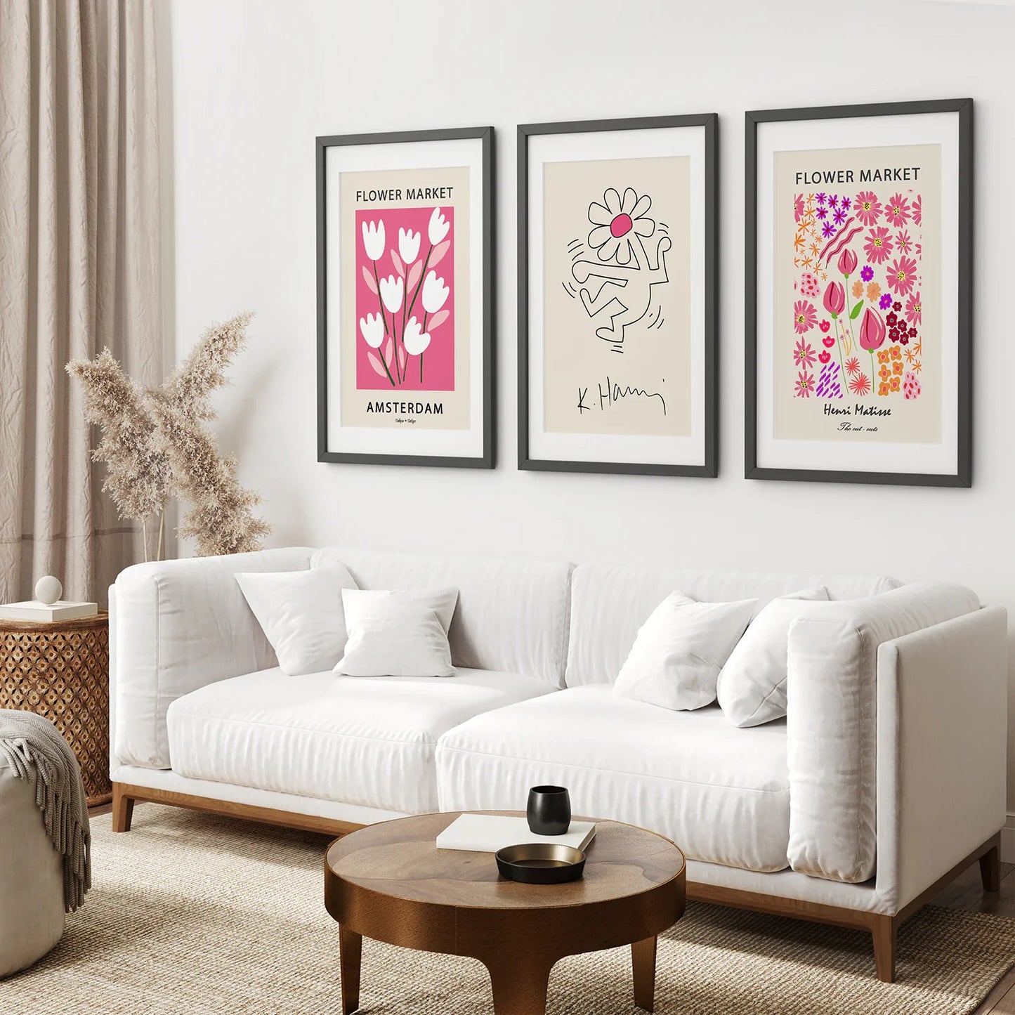 Pink Pop Art Wall Art Set of 3, Modern Gallery Prints