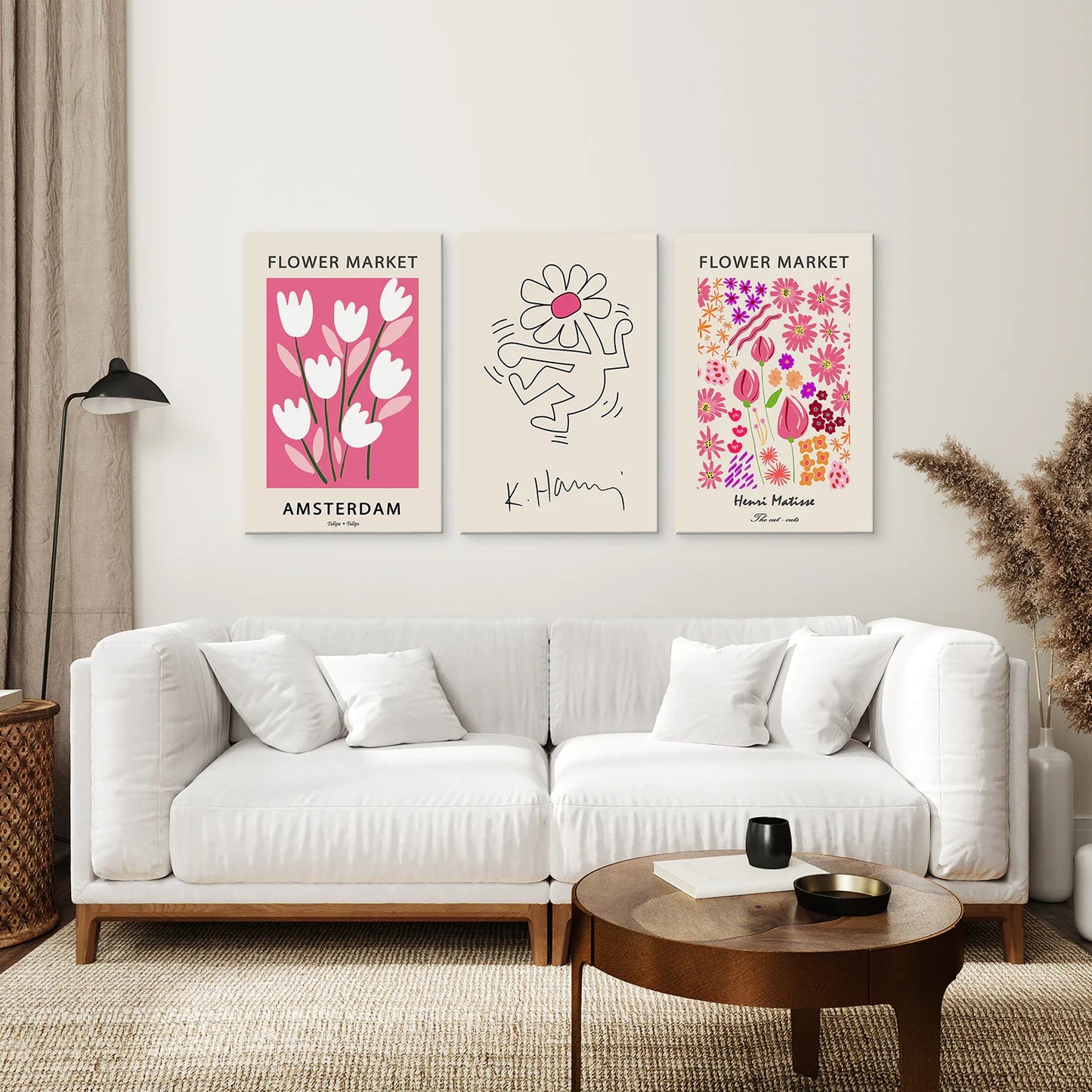 Pink Pop Art Wall Art Set of 3, Modern Gallery Prints