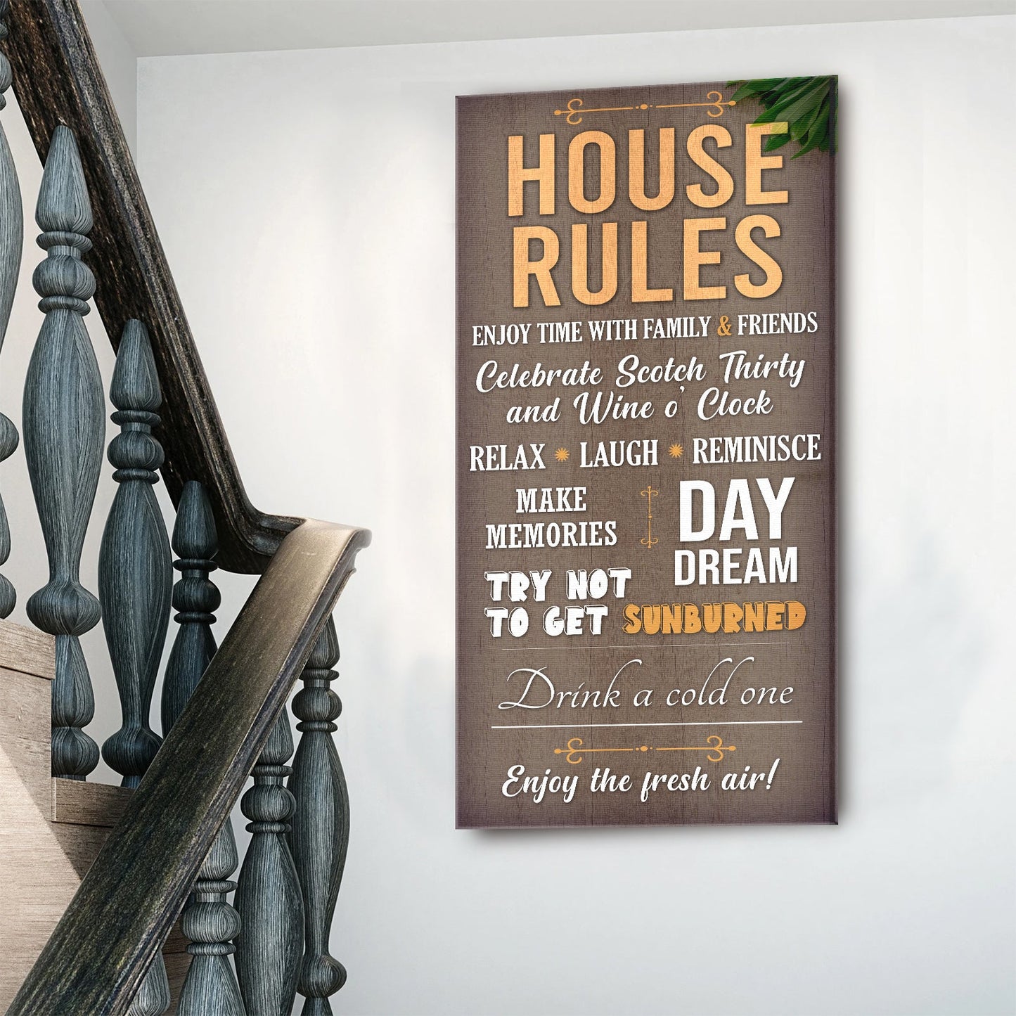 Patio Rules Canvas Wall Art Sign