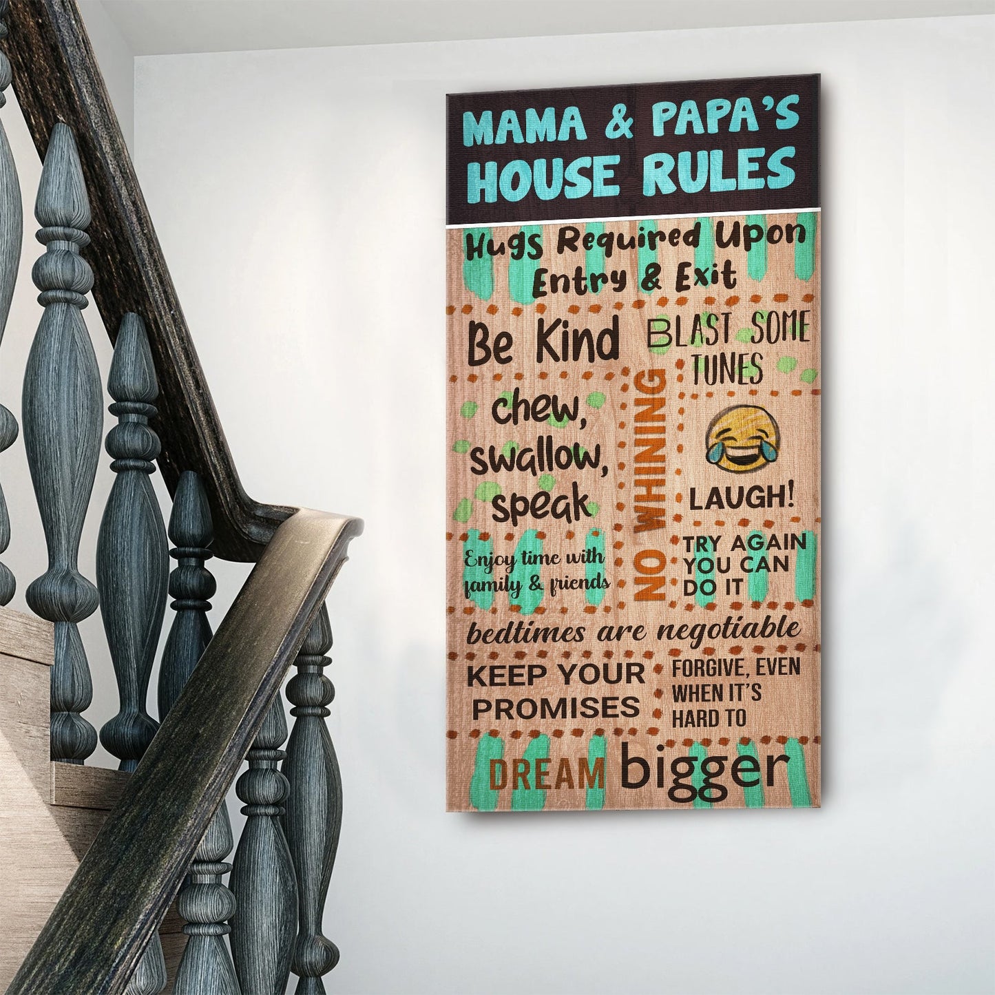 Patio Rules Canvas Wall Art Sign