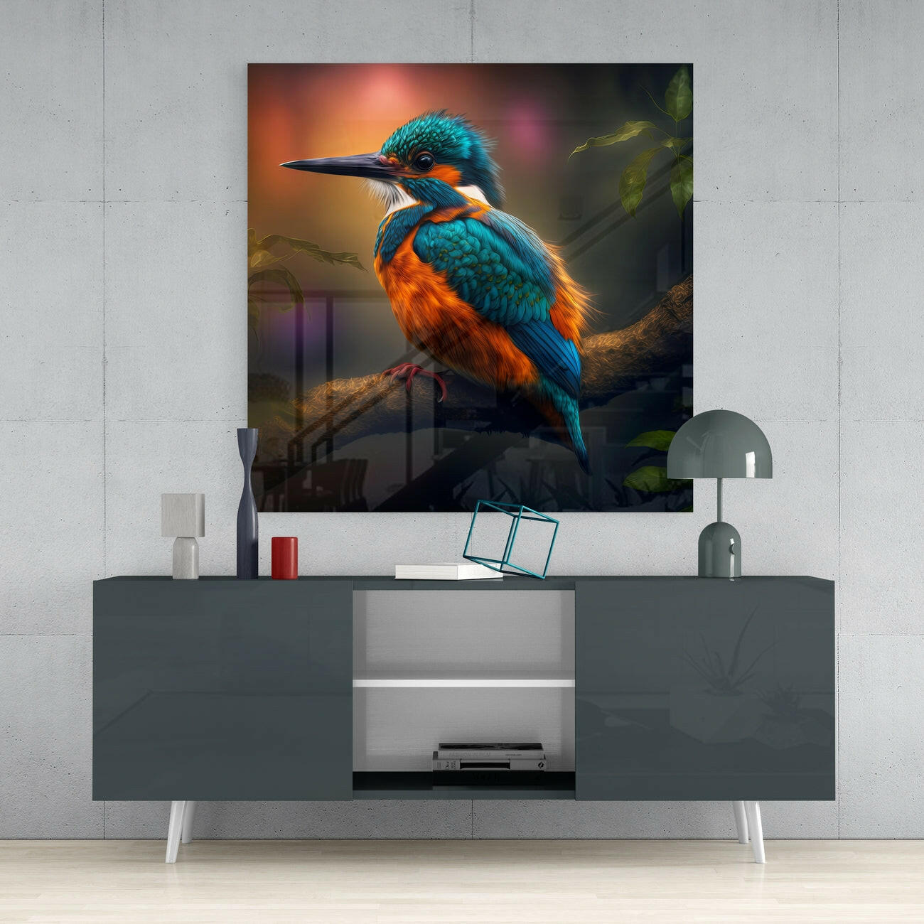 Kingfisher Glass Wall Art
