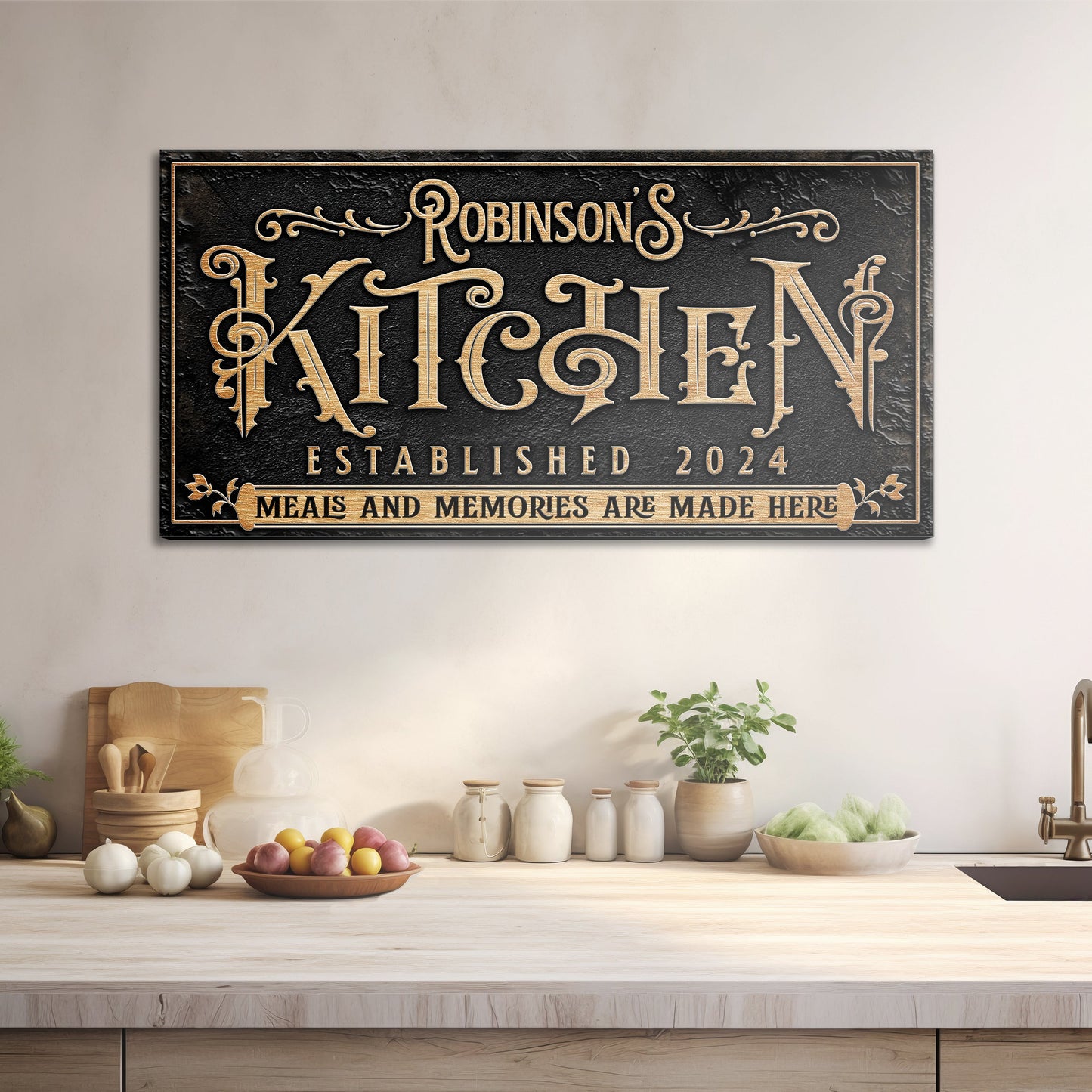 Kitchen Canvas Wall Art Sign