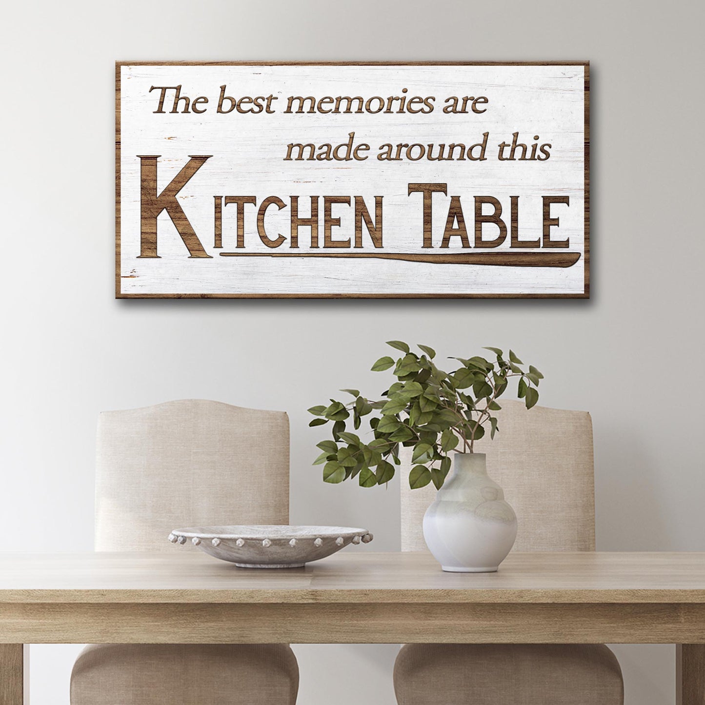 Kitchen Table Wall Art Canvas Sign for Dining Room