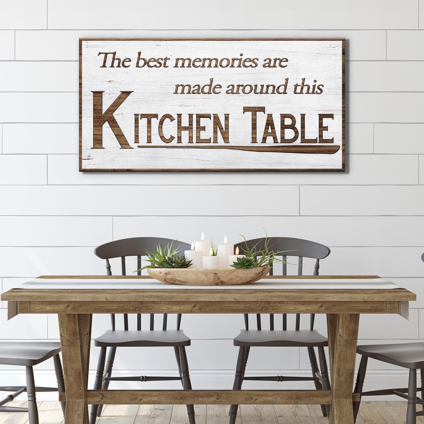 Kitchen Table Wall Art Canvas Sign for Dining Room