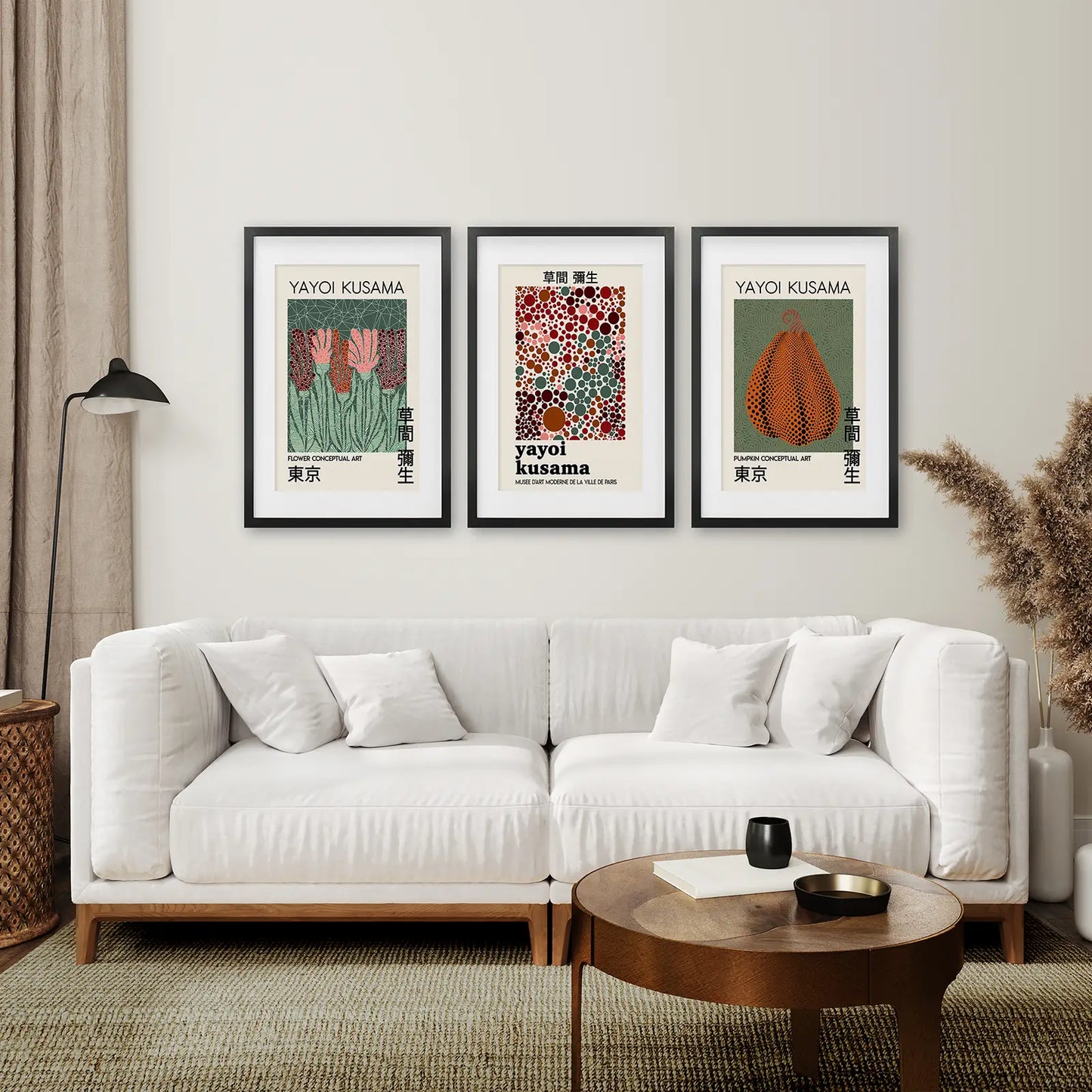 Contemporary Abstract Wall Art Set of 3 Dot Prints