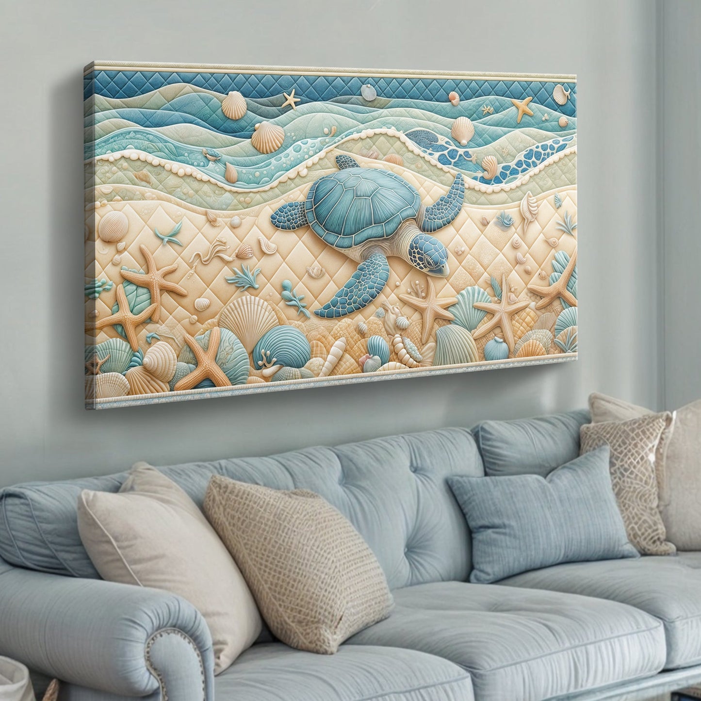 3D Coastal Canvas Wall Art IV