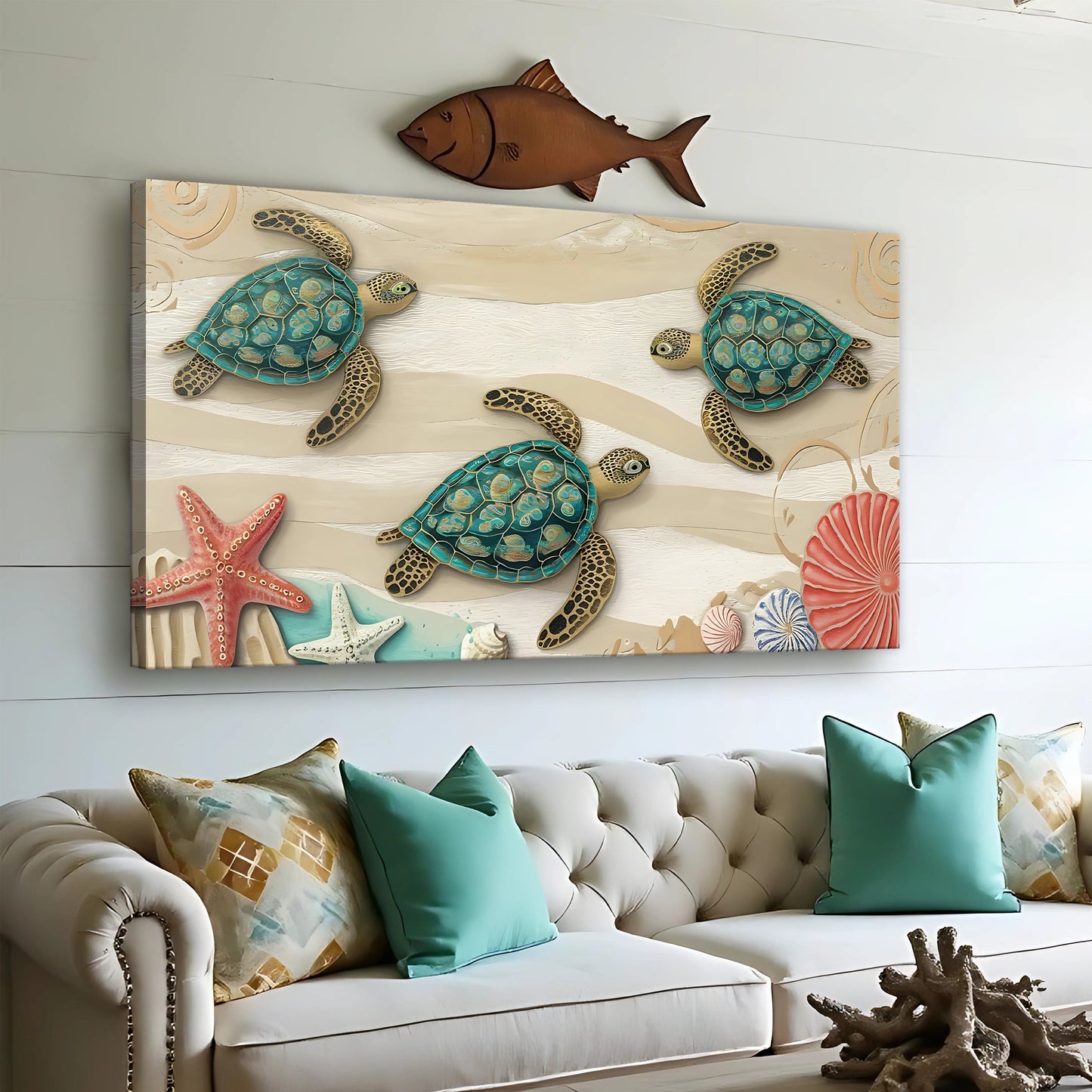 3D Coastal Canvas Wall Art VII