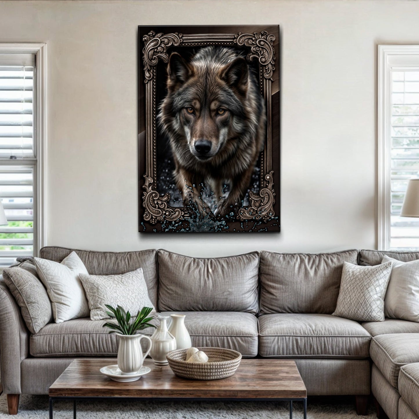 3D Wolf Canvas Wall Decor