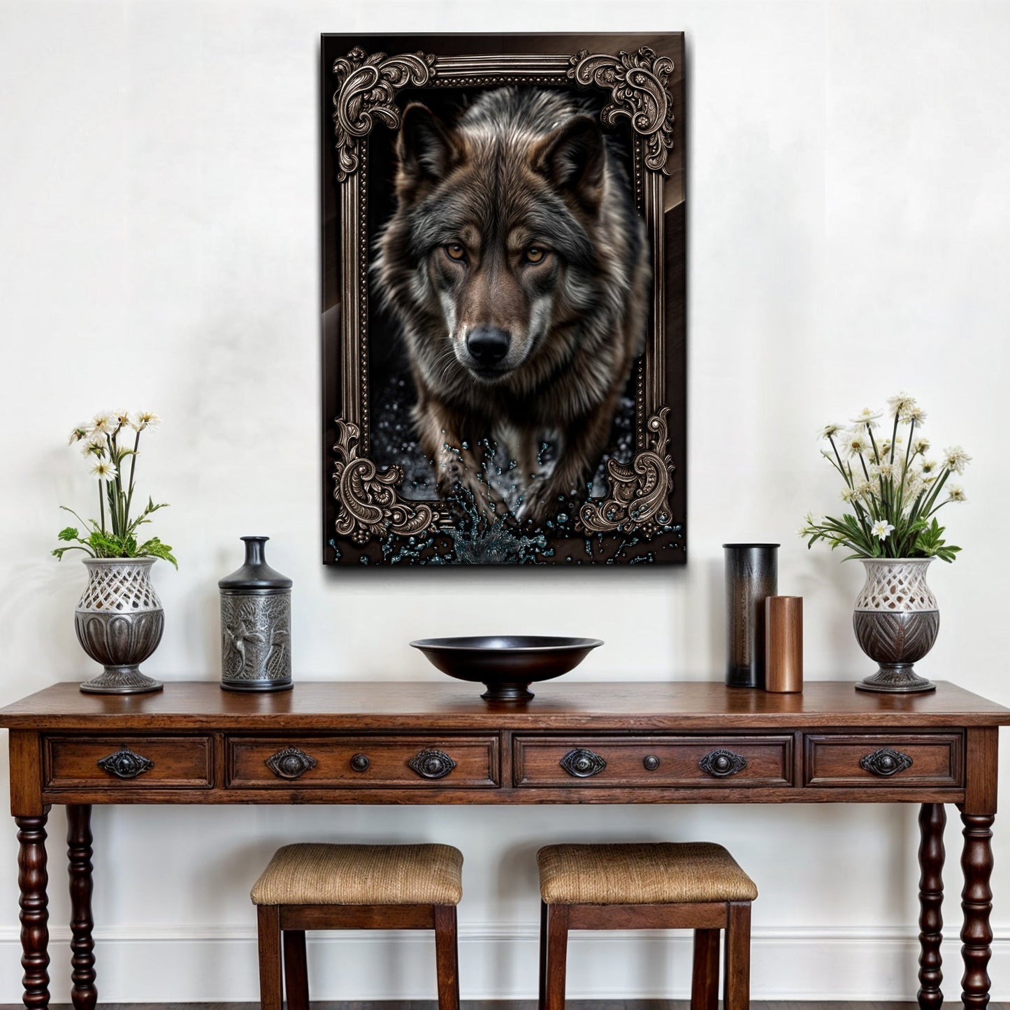 3D Wolf Canvas Wall Decor