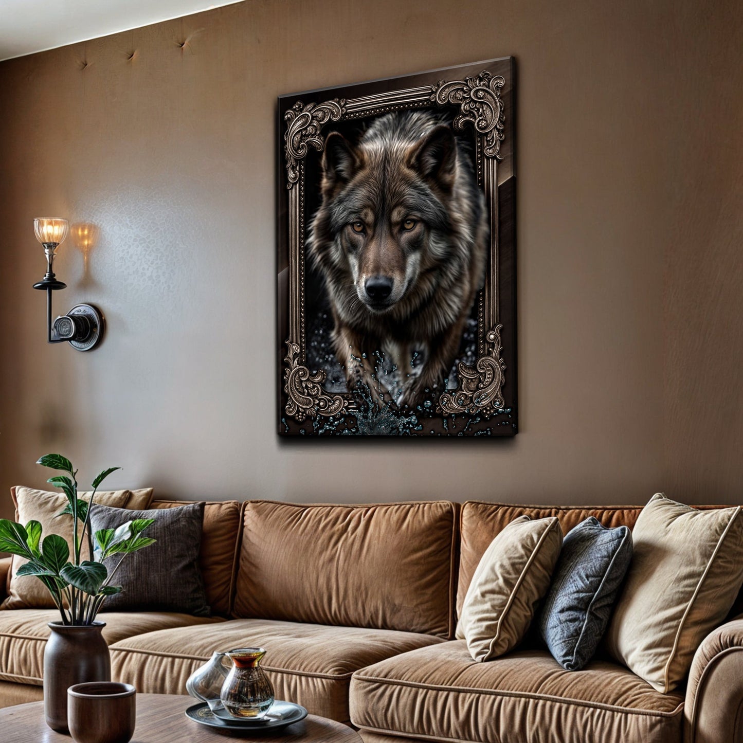 3D Wolf Canvas Wall Decor