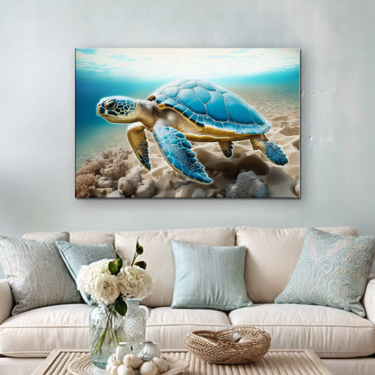 3D layered coastal canvas wall art