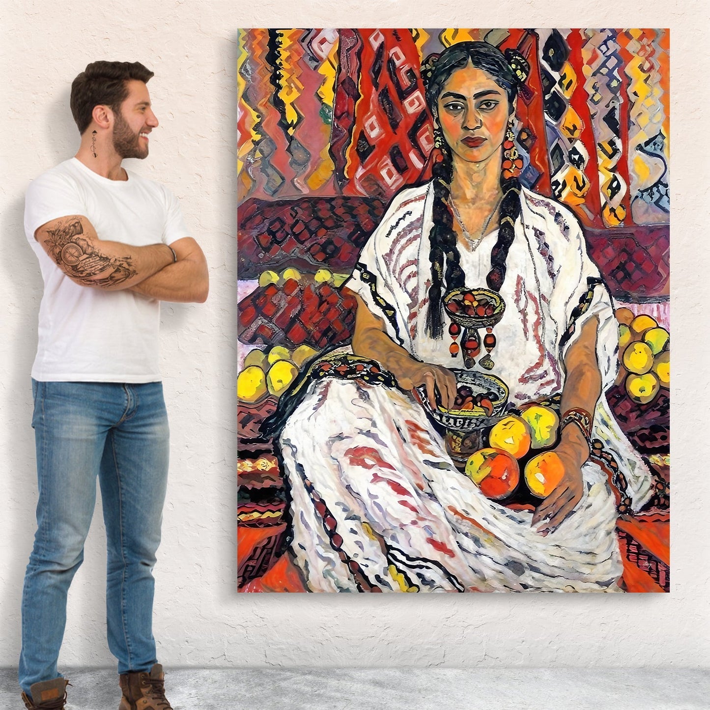 Lady Her Cultural Portrait Canvas Wall Art