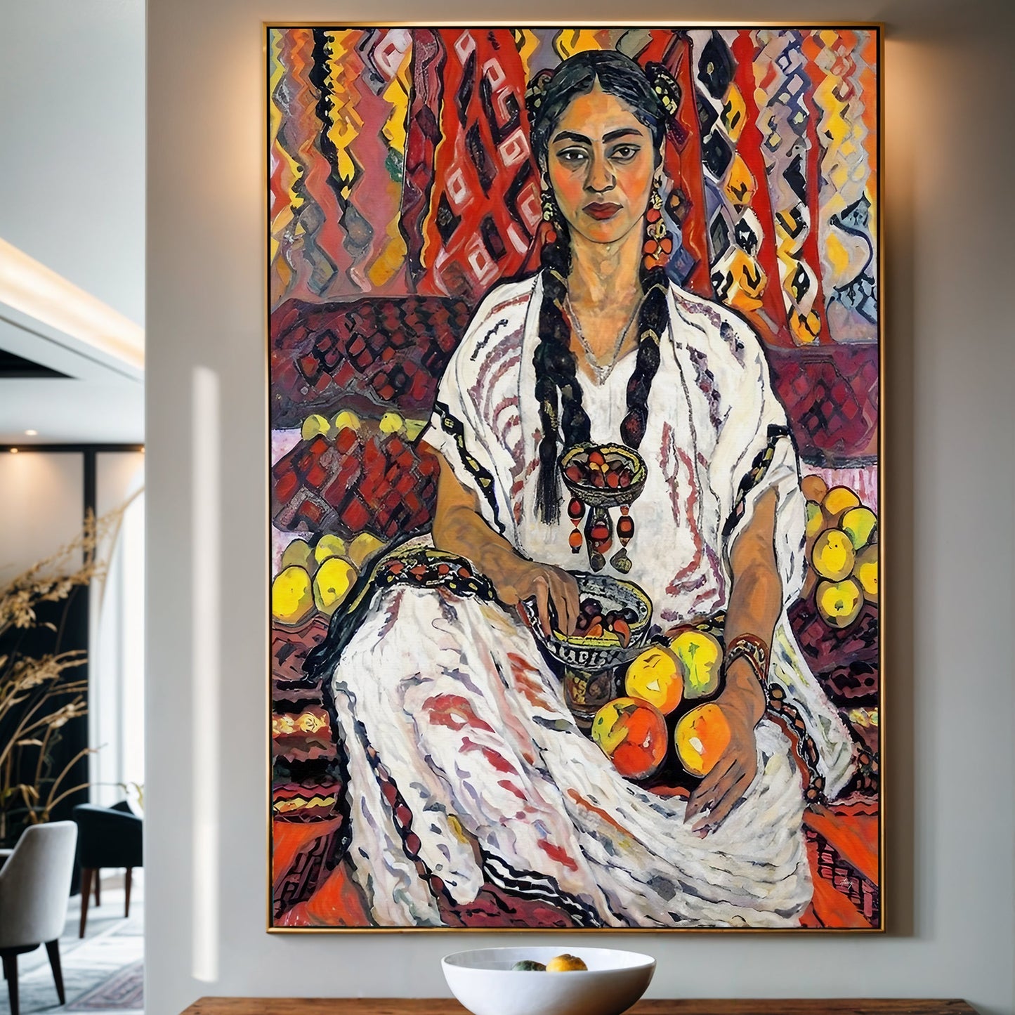 Lady Her Cultural Portrait Canvas Wall Art