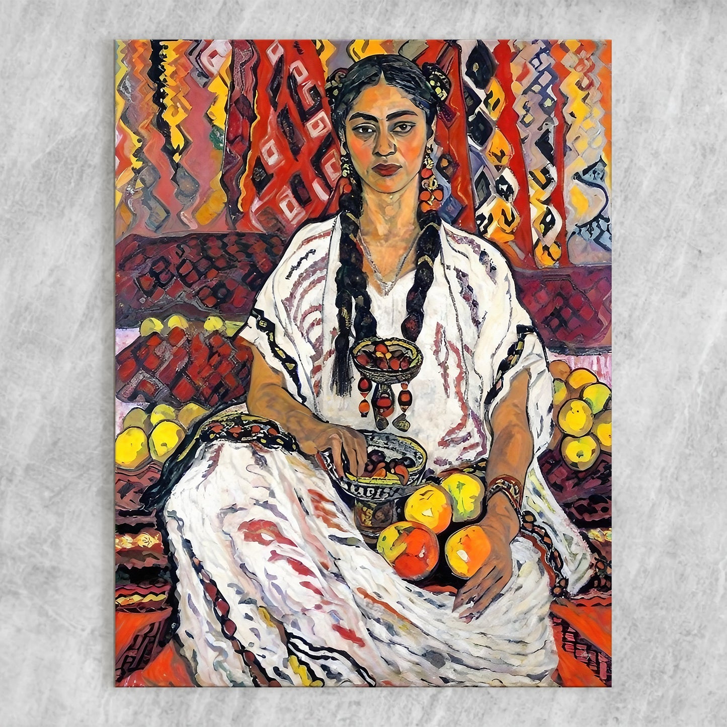 Lady Her Cultural Portrait Canvas Wall Art