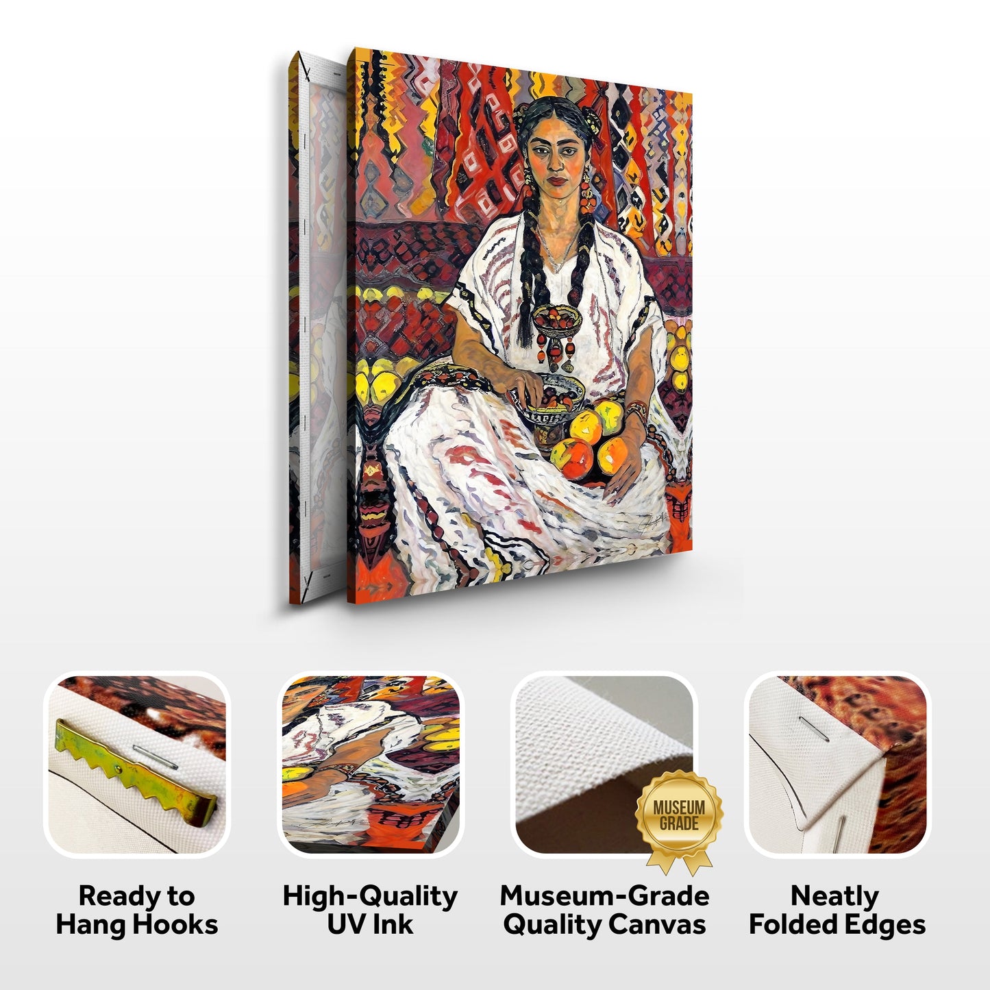 Lady Her Cultural Portrait Canvas Wall Art