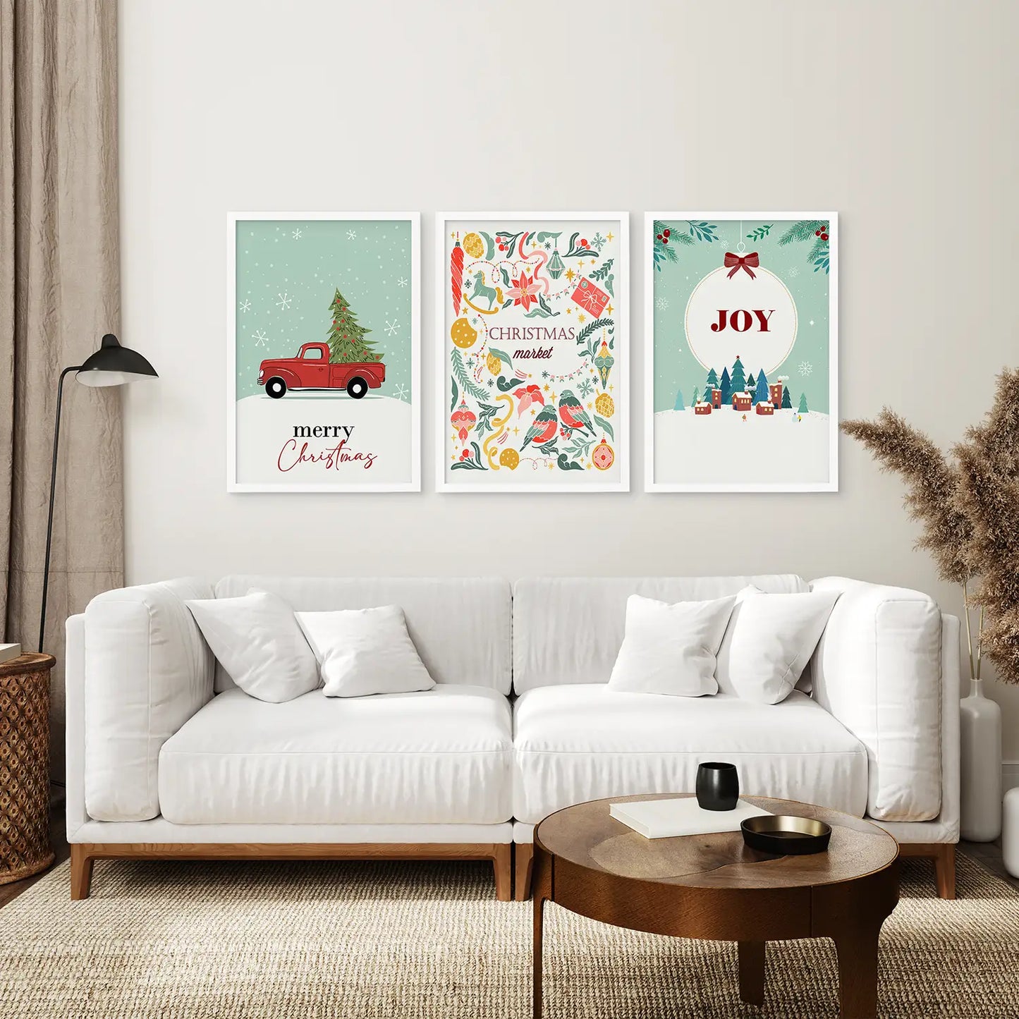 Holiday Nursery Christmas Wall Art Set of 3 Prints