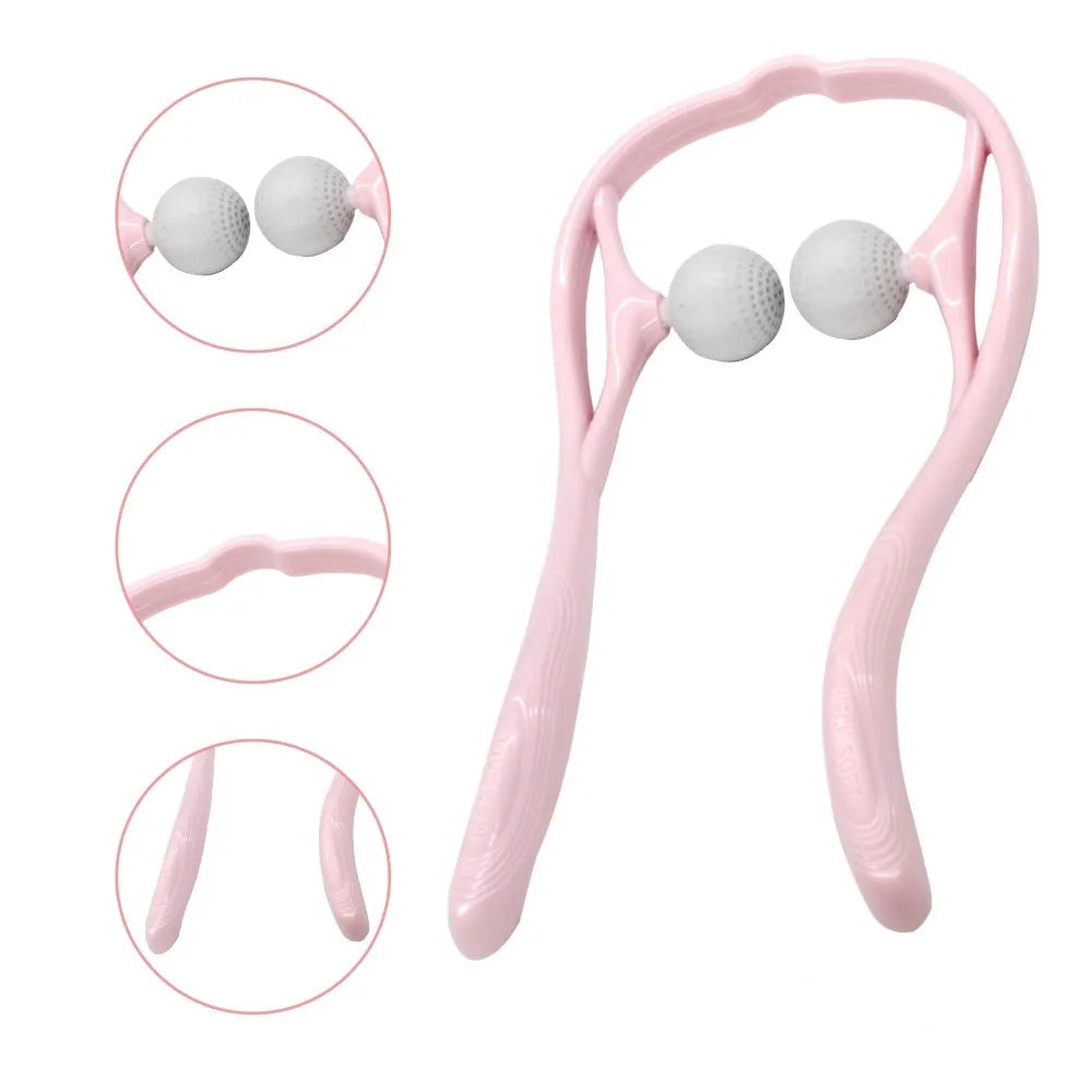 Lightweight portable neck massager with ergonomic handle design