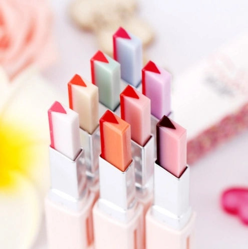 Lineup of multi-shade two-tone ombre lipsticks