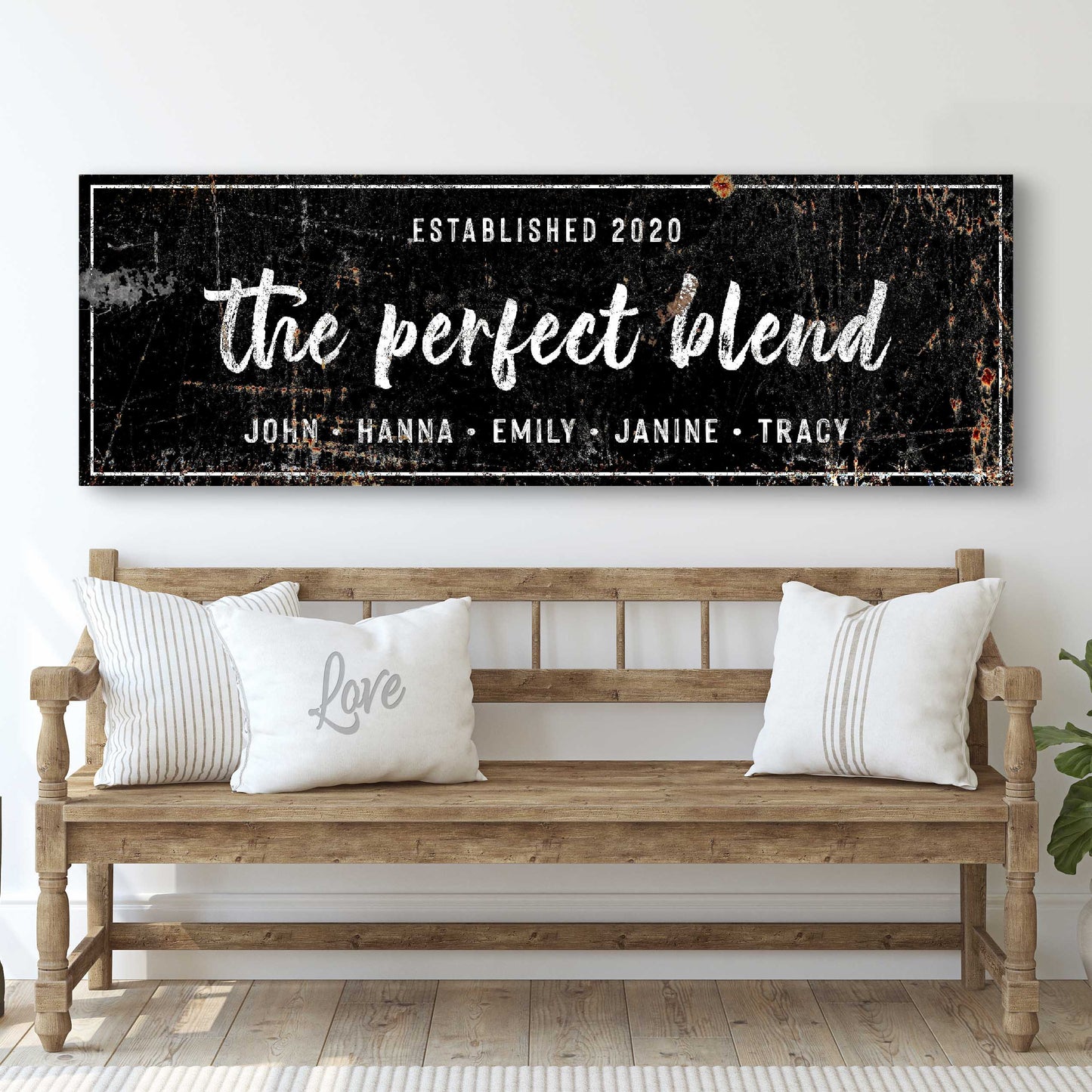 The Perfect Blend Coffee Bar Canvas Sign