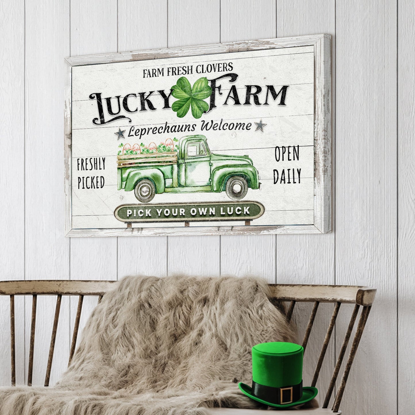 Lucky Farm St. Patrick's Day Canvas Sign