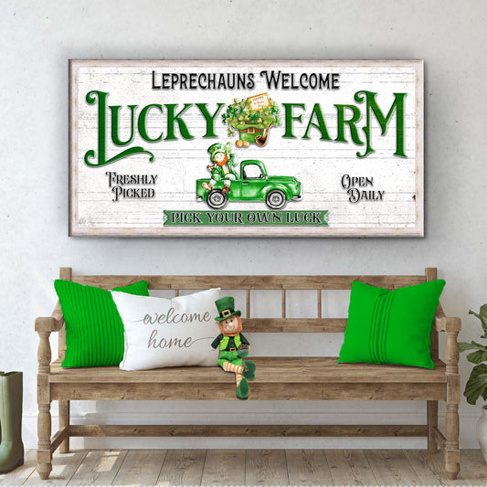 Lucky Farm St. Patrick's Day Canvas Sign