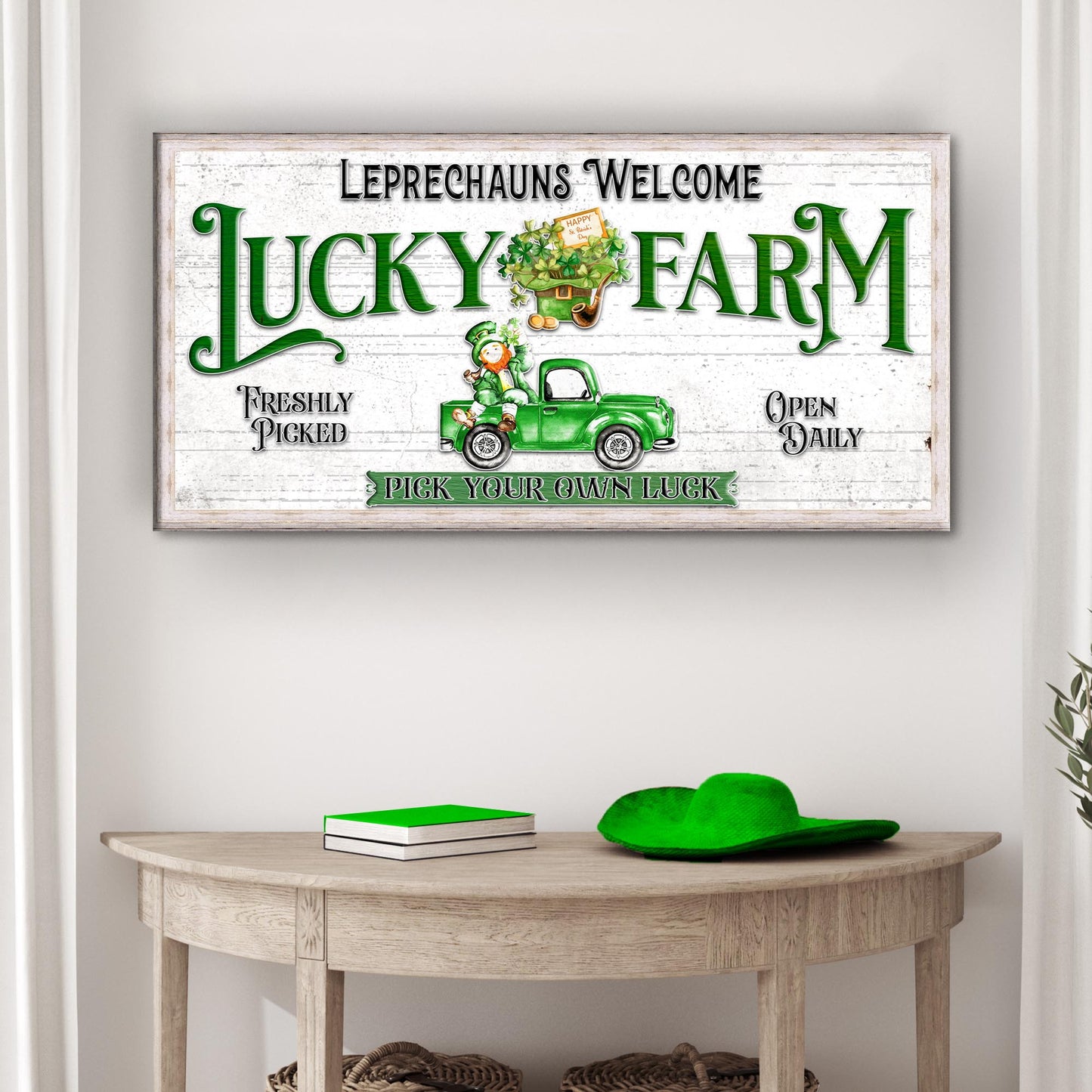 Lucky Farm St. Patrick's Day Canvas Sign