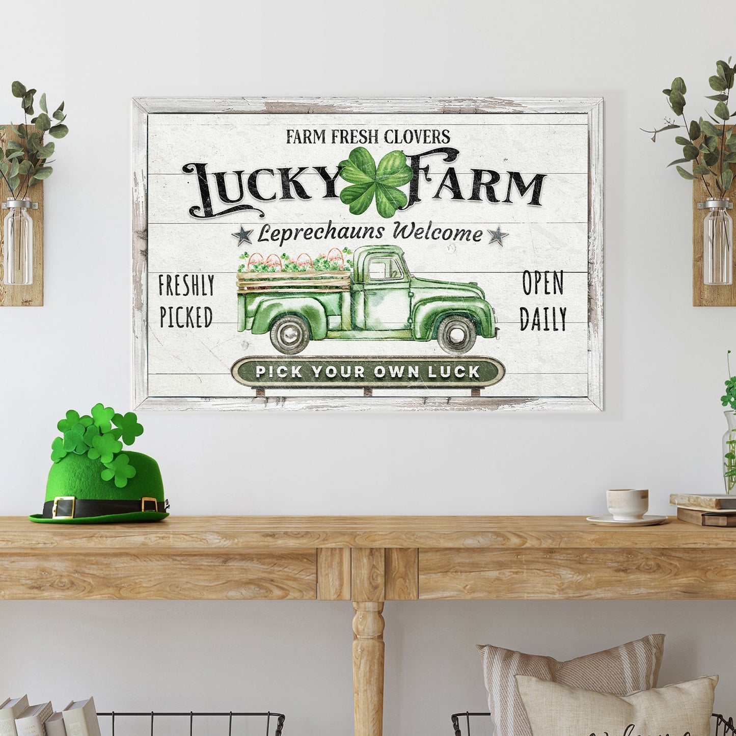 Lucky Farm St. Patrick's Day Canvas Sign