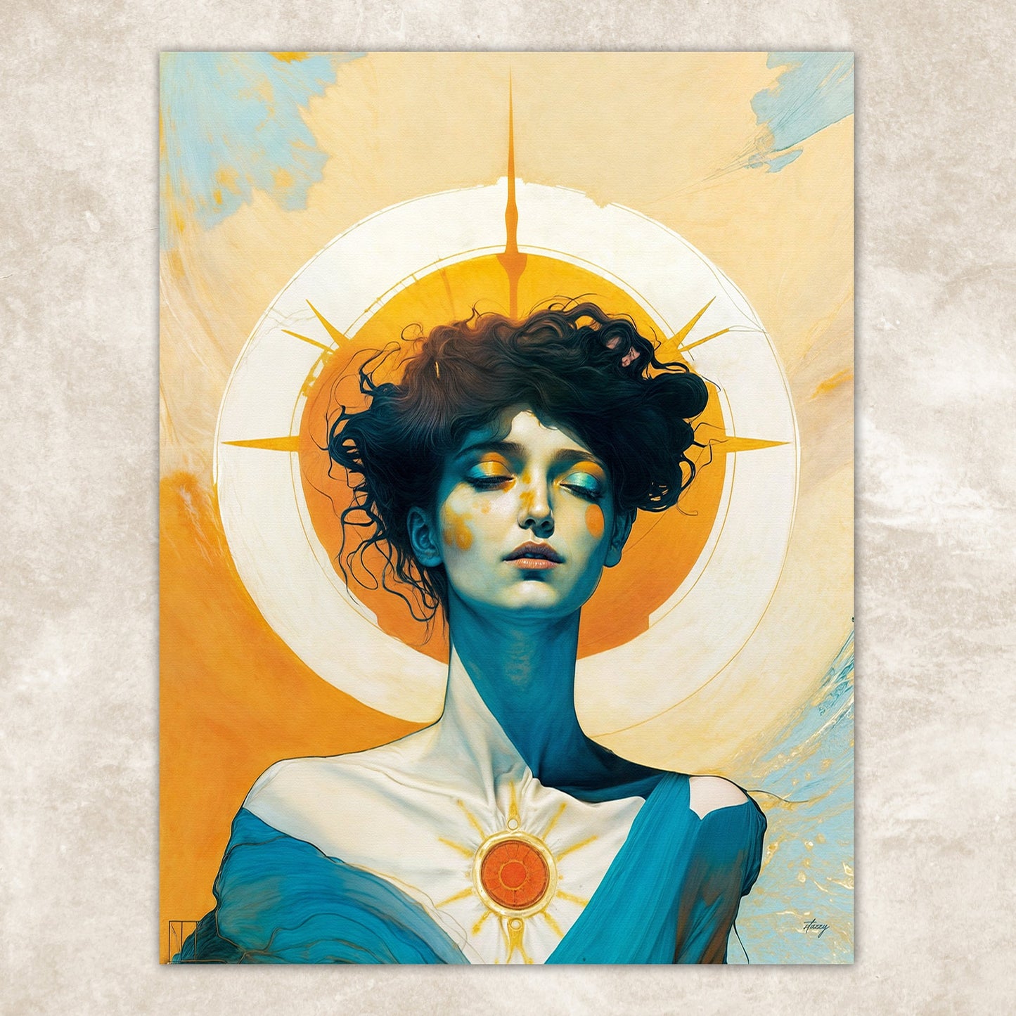 Luminous Reverie Figure in Golden Light Canvas Wall Art