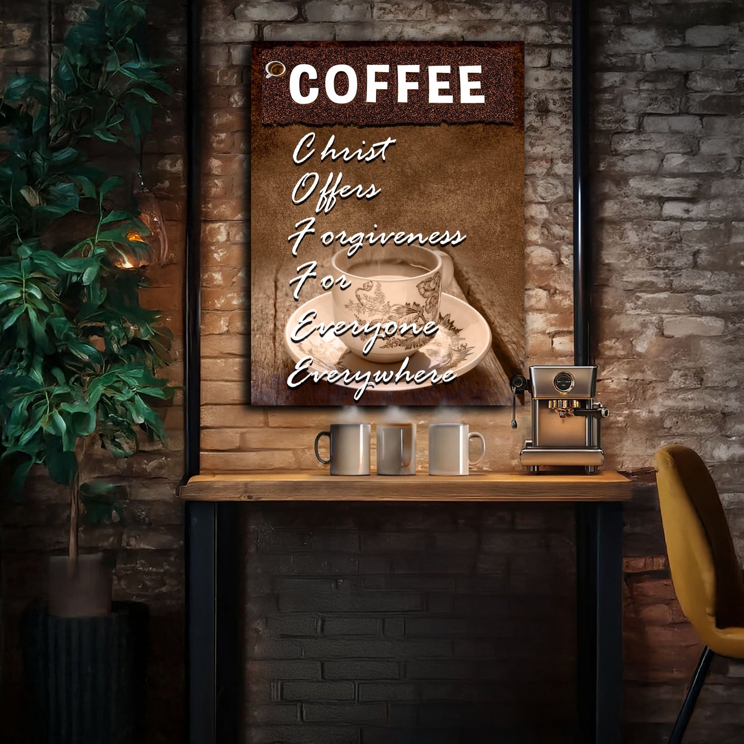 C.O.F.F.E.E Faith Sign Canvas Wall Art