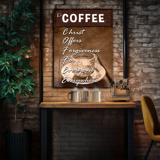 C.O.F.F.E.E Faith Sign Canvas Wall Art