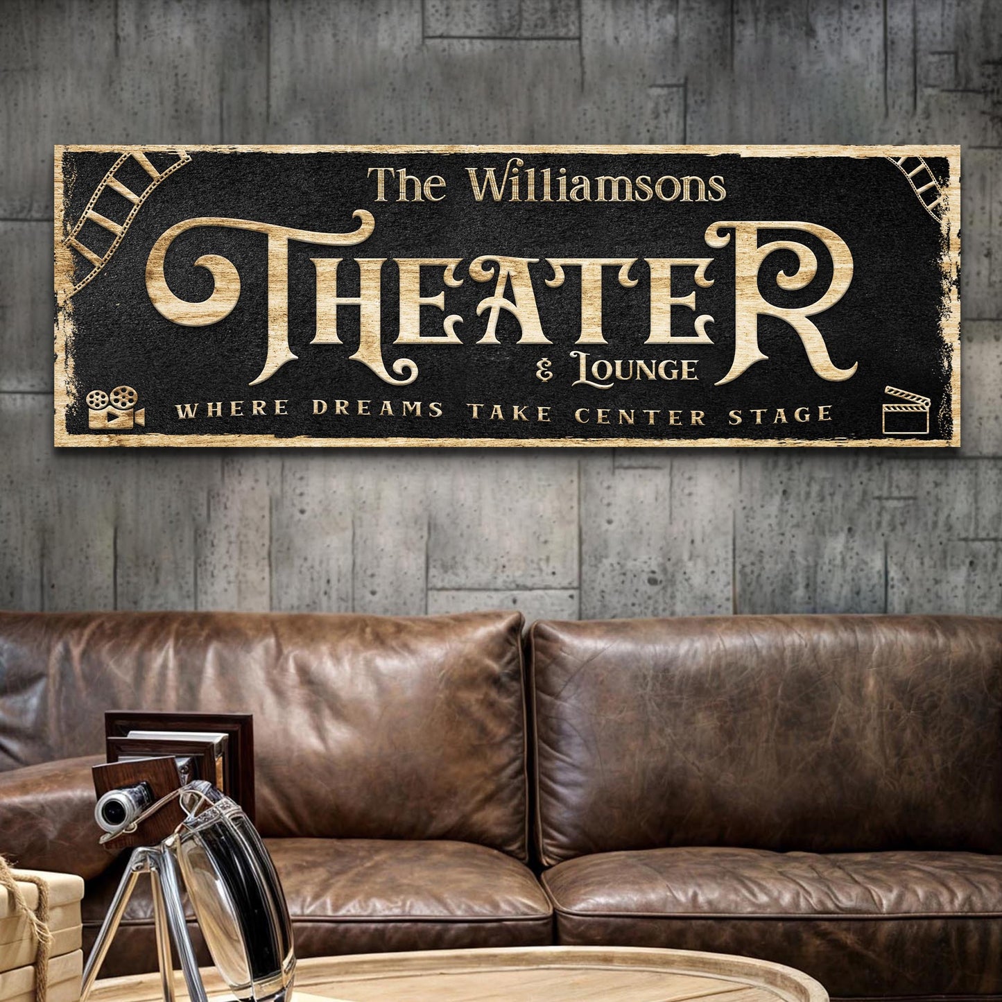 Theater Room Canvas Wall Art Sign VI