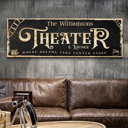 Theater Room Canvas Wall Art Sign VI