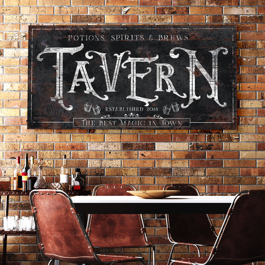 Potions spirits and brews Halloween canvas wall art II — vintage tavern moody decor