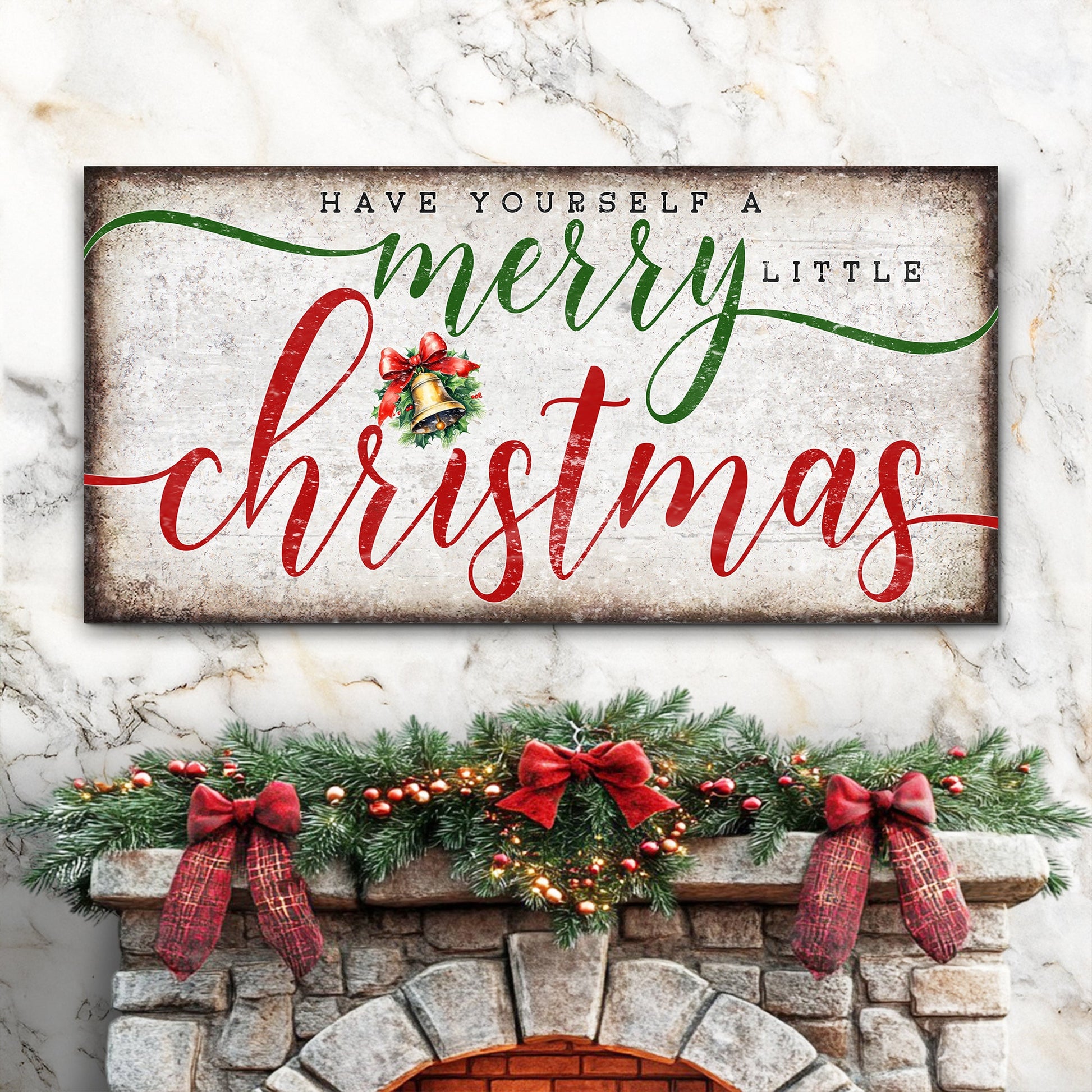 Have yourself a merry little Christmas canvas wall art XII with cheerful seasonal design