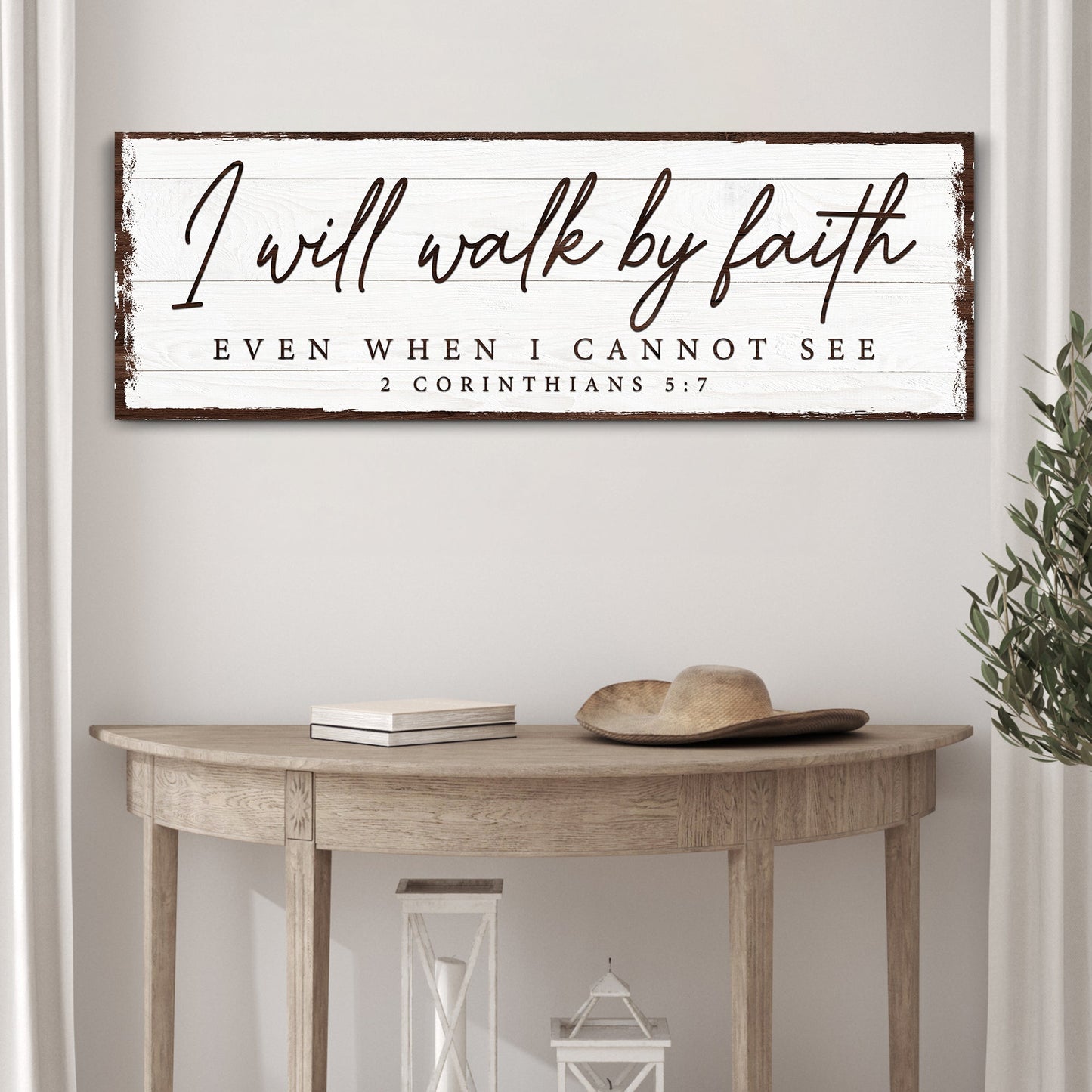 I Will Walk By Faith 2 Corinthians 5:7 scripture canvas wall art